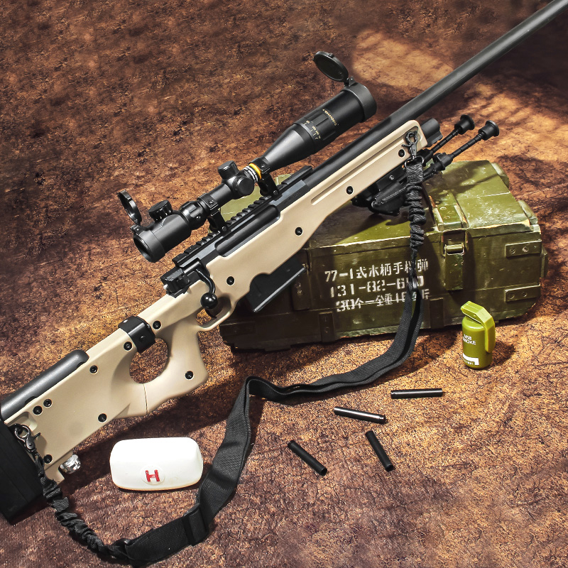 捷鹰AWM爆改拉栓抛壳软弹枪合金模型成人男孩吃鸡对战狙击玩具枪