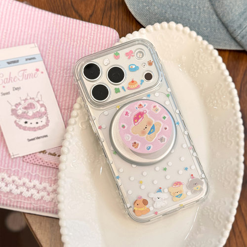 可爱狗iPhone苹果手机壳磁吸支架