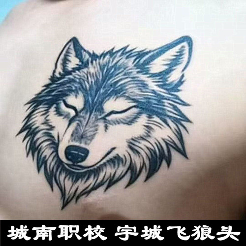 草本果汁纹身贴防水男持久仿真手臂城南职高宇城飞胸口狼头半永久