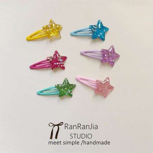 5件包邮 儿童发饰女孩头饰小学生甜美闪闪星星发夹刘海碎发BB夹子