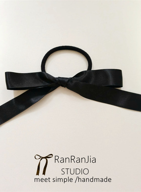 5件包邮 儿童发饰女孩头饰黑色蝴蝶结发圈宝宝扎辫子高弹力不伤发