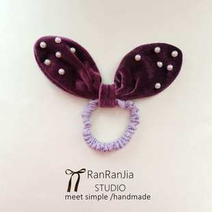 5件 儿童发饰女孩头饰可爱立体大兔耳朵发圈扎马尾橡皮筋头绳 包邮