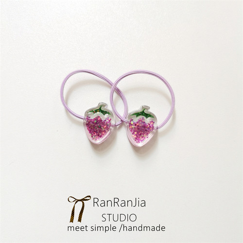 全店选5件包邮 儿童发饰女孩头饰闪闪草莓发圈宝宝扎辫子皮筋发绳