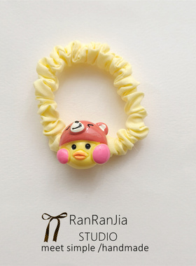5件包邮 儿童发饰女孩头饰可爱黄色小鸭子大圈宝宝扎辫子皮筋头绳