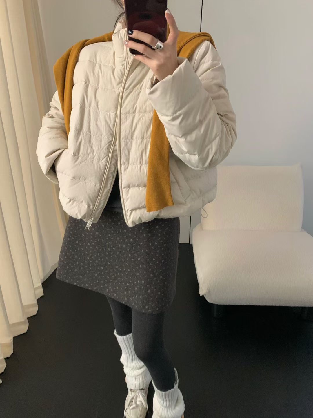 实拍排骨立领羽绒服女2025秋冬新款白鸭绒云感泡芙显瘦外套女韩系