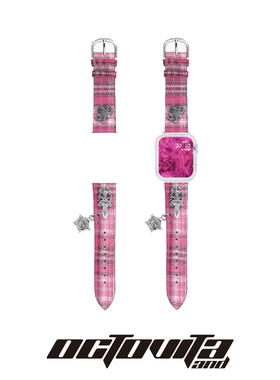 原创粉色骷髅头星芒剑刃个性iwatch8表带S9S76SE创意新款41mm44mm