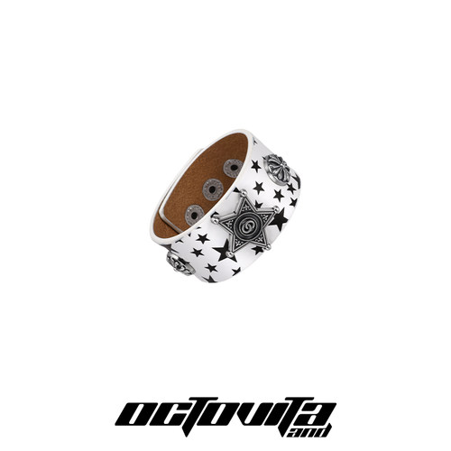 皮复古摇滚五角星手环