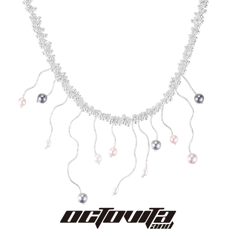 OCTOVITA异色珍珠流苏锁骨链