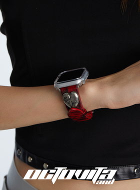 原创哥特浮雕爱心iwatch8表带S9S76SE创意新款辣妹表带41mm44
