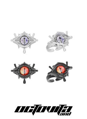 OCTO VITA魔瞳黑红戒指 哥特暗黑系原创设计银紫宝石恶魔之眼指环