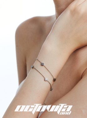 OCTOVITA原创涟漪方形锁骨链