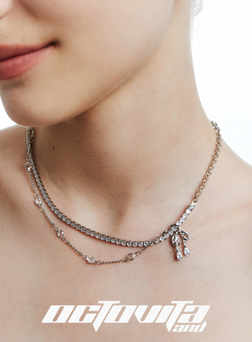 OCTO VITA华尔兹原创设计项链 爱心拼接花蕊流苏高级感宴会锁骨链