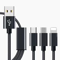 Extended 1.5-meter, 2-meter, 3-meter one-drag three-in-one data cable, ultra-long fast charging three-in-one charging cable, suitable for Apple, Huawei, oppo, Android, vivo, Xiaomi type-c mobile phone chargers, car multi-head thumbnail 4