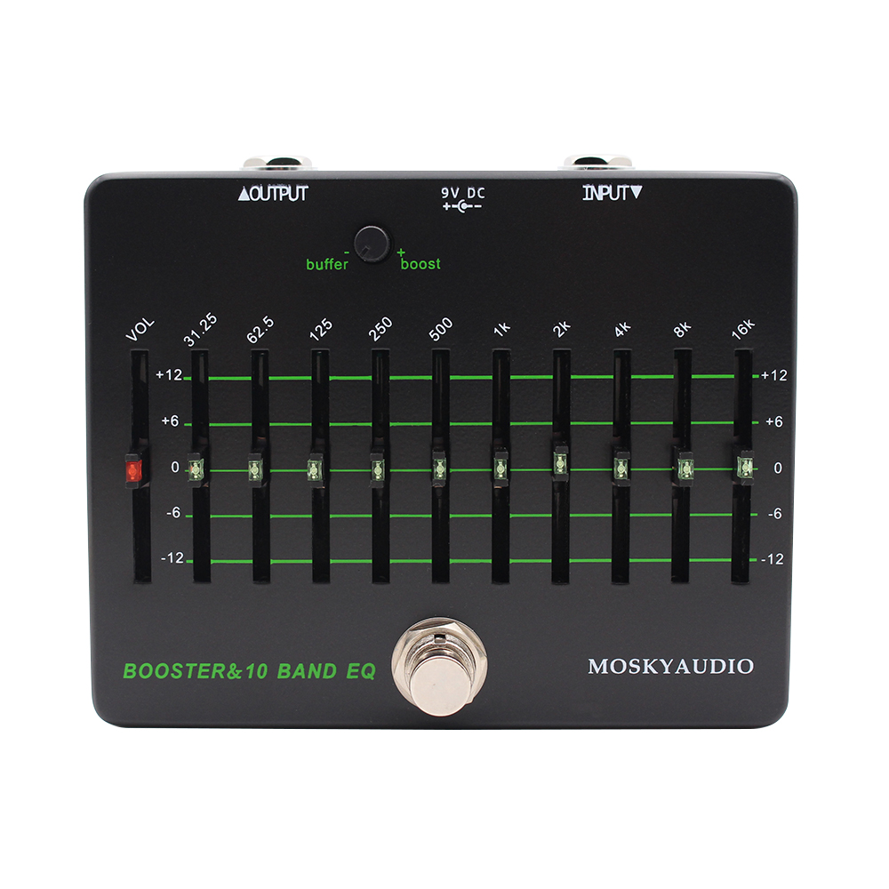 MOSKYaudio BOOSTER&10 BAND EQ 贝斯吉他十段均衡器带缓存和推子