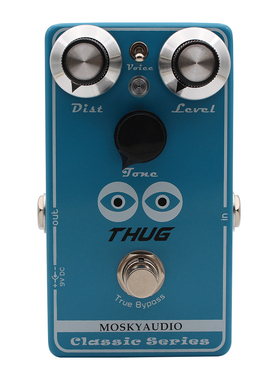 MOSKYAUDIO THUG 经典手工延时失真效果器三档切换