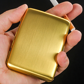 金属粗烟盒便携超薄防压防潮男士 20支装 香烟盒 贵派金拉丝烟盒