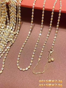 18K金橄榄珠项链女轻奢小众设计感高级气质百搭项链 新款