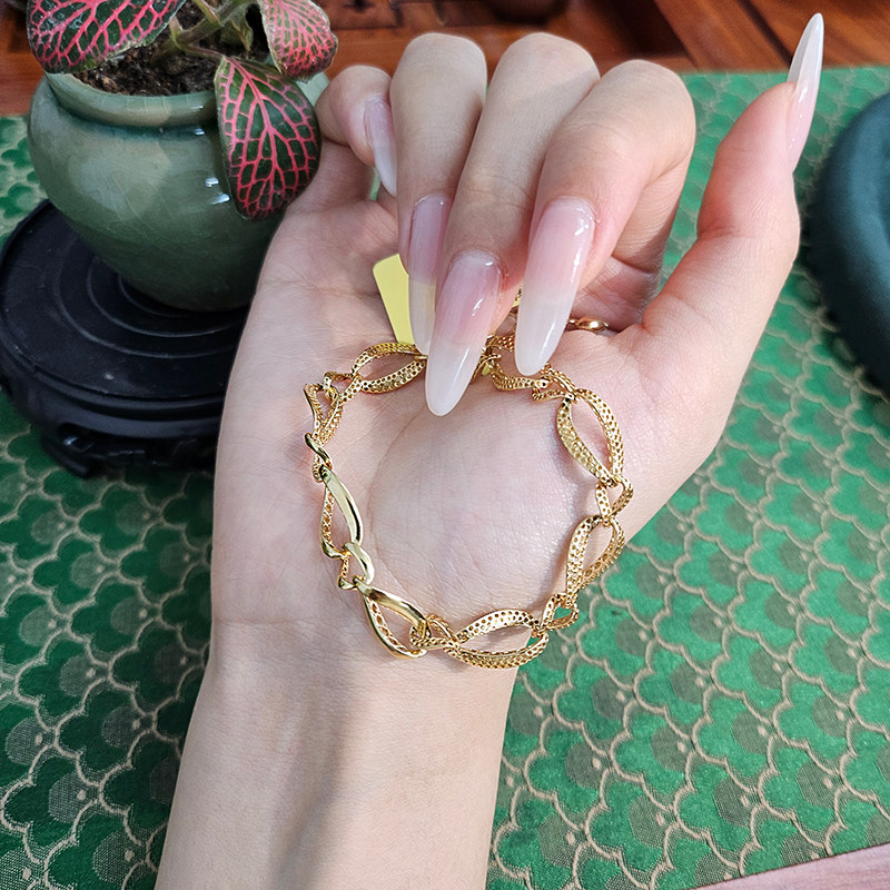 18k金异域风粗框大o字手链