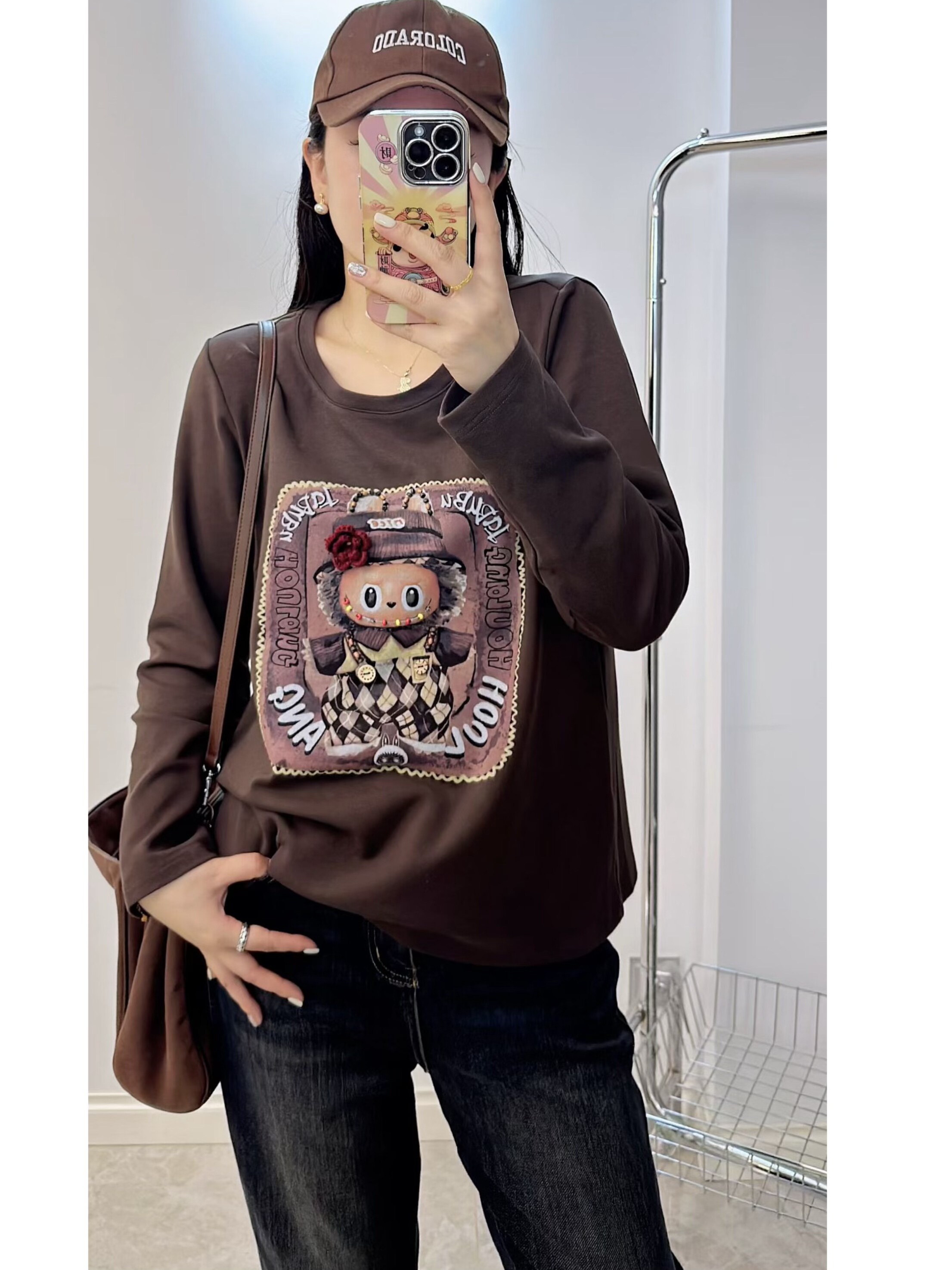 米莱奇5929冬加大码磨毛卫衣女 韩版卡通图案宽松减龄内搭打底衫