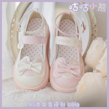 清仓不补  原创咕咕熊lolita洛丽塔小皮鞋厚底日系学生鞋可爱少女