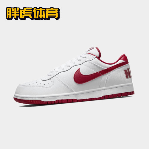 Nike Big NIKE LOW 白红 休闲耐磨透气男子低帮板鞋 355152-150
