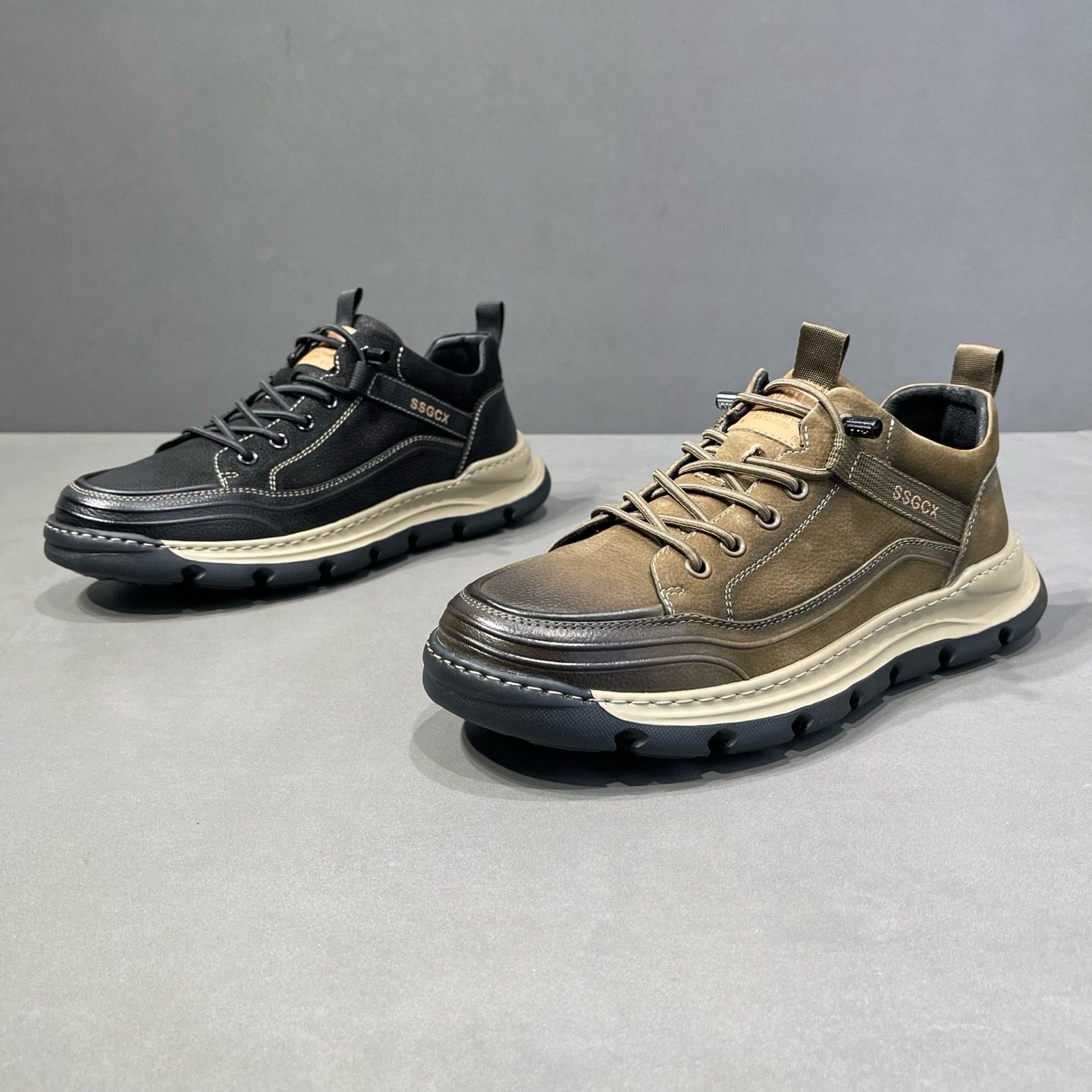 有范男鞋秋冬厚底增高复古松紧带休闲鞋不臭脚牛皮户外时尚潮板鞋,流行男鞋,休闲板鞋,淘宝优惠券,粉丝福利购,淘宝优惠卷