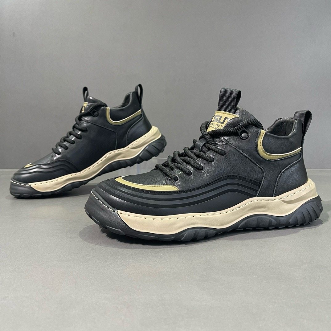 有范男鞋秋冬厚底增高休闲鞋加绒保暖不臭脚牛皮御寒时尚高帮板鞋,流行男鞋,高帮鞋,淘宝优惠券,粉丝福利购,淘宝优惠卷