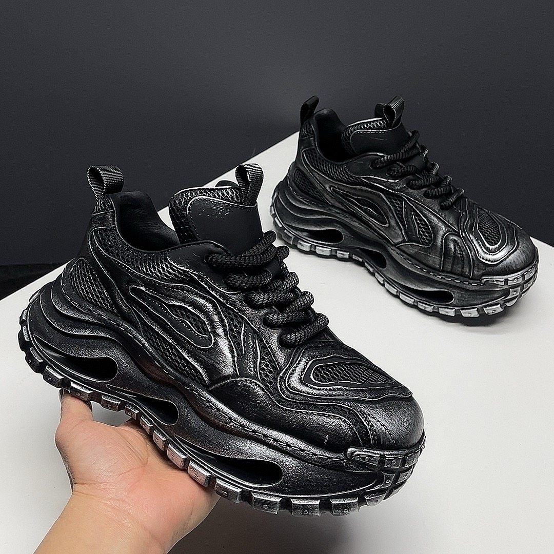 有范男鞋春季厚底增高嘻哈街拍轻奢休闲鞋牛皮拼接个性另类老爹鞋,流行男鞋,老爹鞋,淘宝优惠券,粉丝福利购,淘宝优惠卷