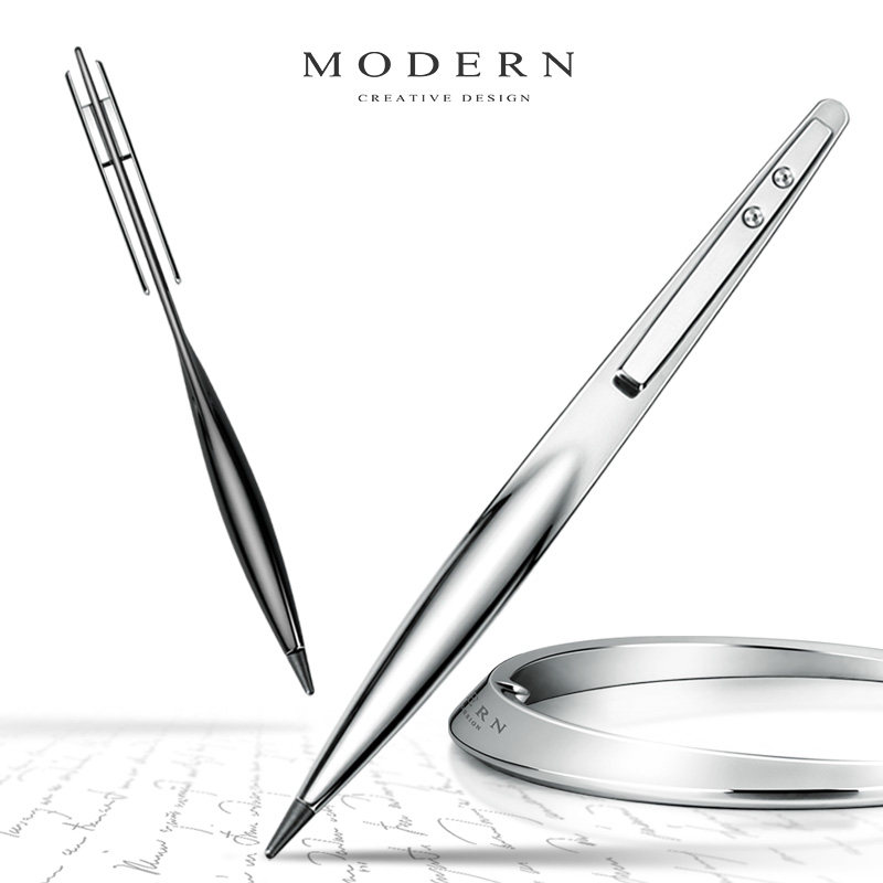 Modern永恒笔商务金属笔签字笔办公桌面摆件高档刻字定制企业LOGO