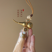 短款 门对门黄铜葫芦挂件莲花中国结吉祥流苏室内挂饰品乔迁礼物