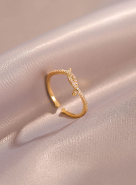 Loga.Py 周雨彤同款锆石戒指女小众设计感时尚2024年新款镶钻指环