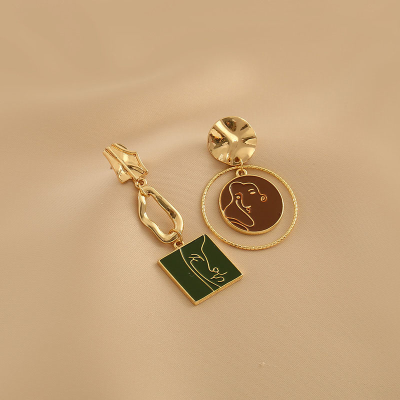 复古撞色耳环女2023新款