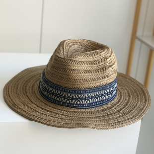 云南丽江度假草帽沙滩西藏草原旅游复古牛仔帽女民族风宽帽檐新款