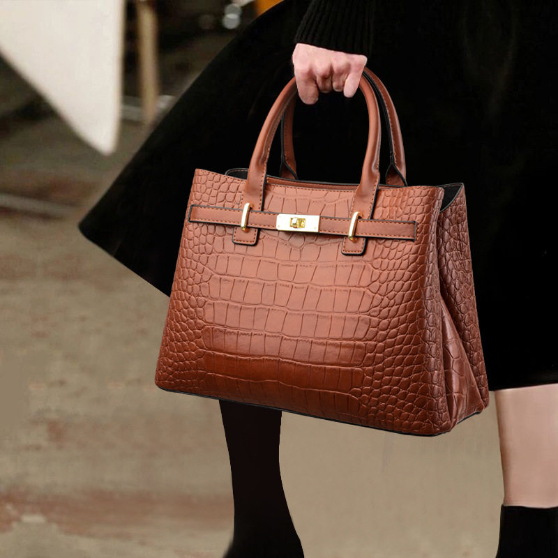香港真皮女包鳄鱼纹手提包女士妈妈包高级感包包2025新款大容量包,箱包皮具/热销女包/男包,通用款女包,淘宝优惠券,粉丝福利购,淘宝优惠卷