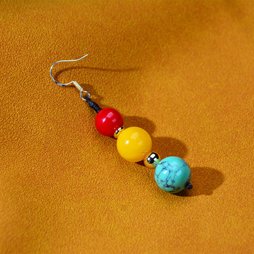 单边耳坠藏风写真耳饰男士藏服