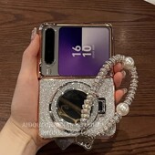 轻奢高级感外壳手链 PuraX保护套阔折叠小胖子保护壳奢华闪粉电镀框支架女式 适用于华为purax手机壳新款 典藏版