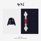 菱格色织针织开衫 BRAID 桑蚕丝 绵羊毛 MQXSK7175