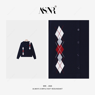 菱格色织针织开衫 BRAID 桑蚕丝 绵羊毛 MQXSK7175