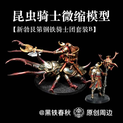 昆虫骑士微缩模型【新勃艮第钢铁骑士团B】黑铁春秋、3d打印战棋