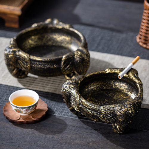 陶瓷烟灰缸家用茶桌防飞灰烟缸