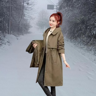 保暖外套 羽绒棉服时尚 活里活面派克女2025新款 加厚可拆卸内胆修身