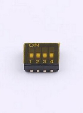DU-04P 拨码开关 1.27mm间距4位 贴片黑色J脚 拨码开关 SMD,P=1.2