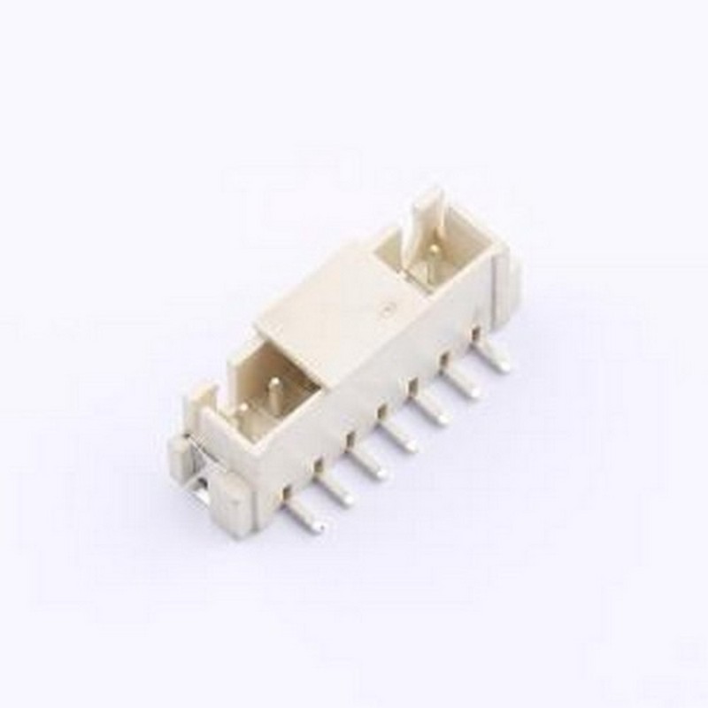 MXXH-2.54-07P-LT1-0-A 线对板针座 1x7P 间距:2.5mm 立贴 系列:X