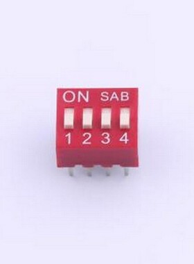 BSE04GR 拨码开关 2.54mm间距4P 红色插件拨码开关 插件