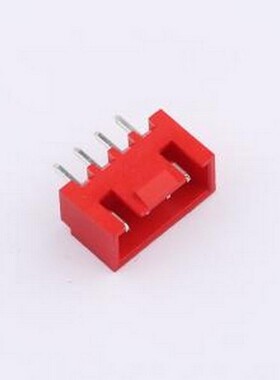 WF-1A254B4P-R 线对板针座 间距2.54mm 直插 带扣 红色 1x4P 插件