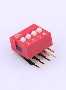 DA-04-R-T 拨码开关 红色90度弯脚 4位 KE拨码开关
