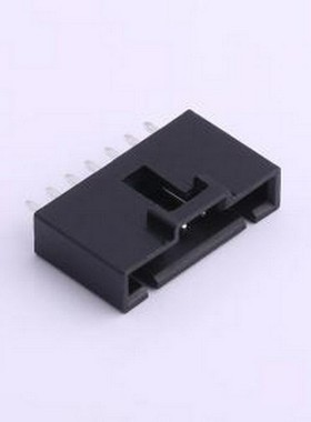 HX25418-7A 线对板针座 1x7P 间距:2.54mm 直插 黑色 插件,P=2.54