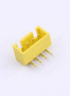 XY-XHB2.54-4A21-YT 线对板针座 XHB 2.54mm 1x4P 弯插 带扣 黄色