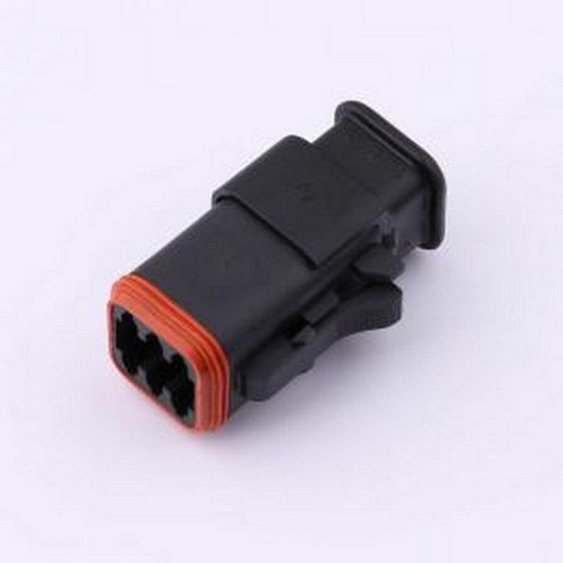 AT06-6S-SR01BLK 胶壳(线对板/线对线) 6位插座插头，带应变消除