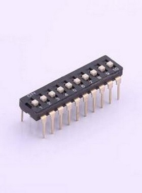 ES-10KP 拨码开关 间距2.54mm 平拨,凸起式 10位拨码开关 插件
